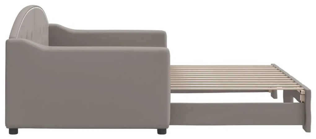 tópszínű kihúzható szövet heverő 90 x 200 cm