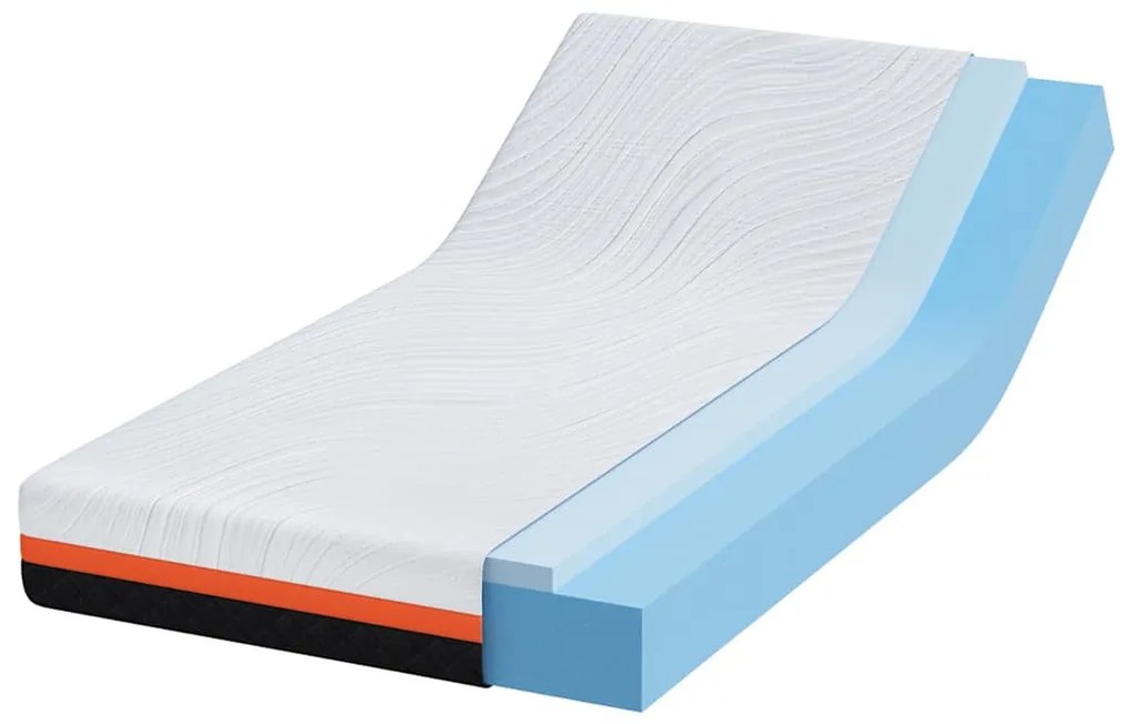 Matrac Fehér és Szürke 90 x 200 cm Gél Memóriahab