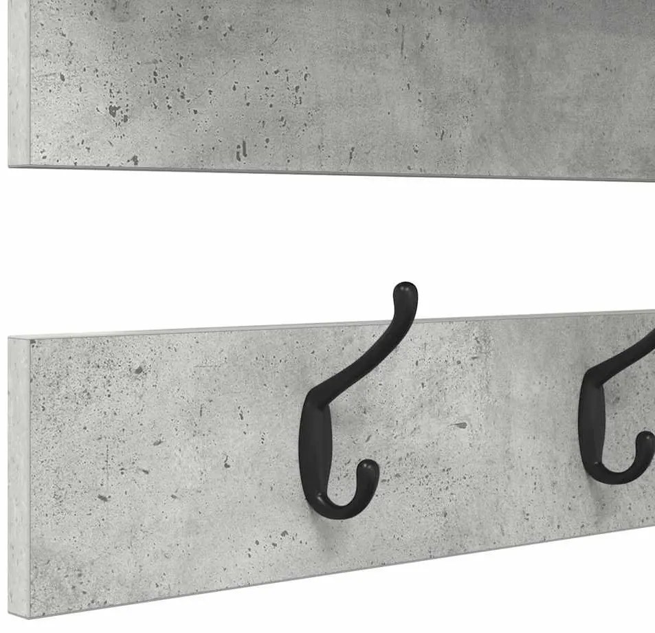 Fali Kabáthorog polcokkal Beton szürke 90 x 15 x 36 cm Faanyag