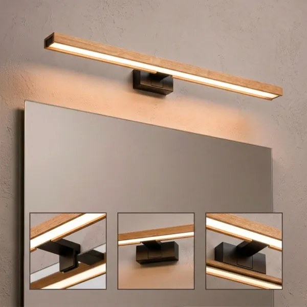 BRILAGI - LED fürdőszobai tükörvilágítás 3 az 1-ben WOODY MIRROR LED/15W/230V IP44 fekete/tölgy