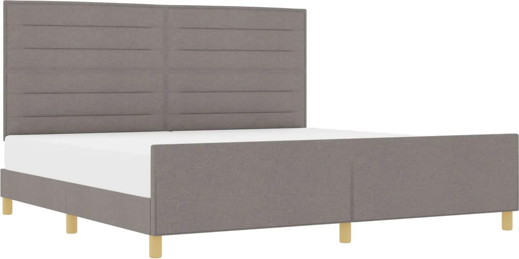 vidaXL Ágykeret fejtámlával Tópszínű 200 x 200 cm szövet