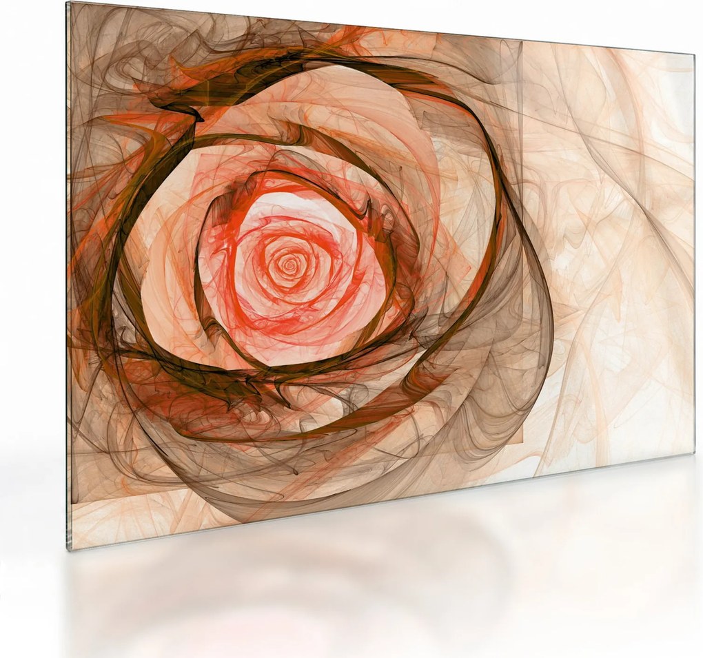 Üveg kép - Absztrakt rózsaszín rózsaszín fehér háttérrel (70x50 cm)