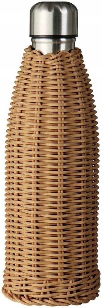 Termikus palack barna Ib Laursen polirattan fedéllel, 500 ml