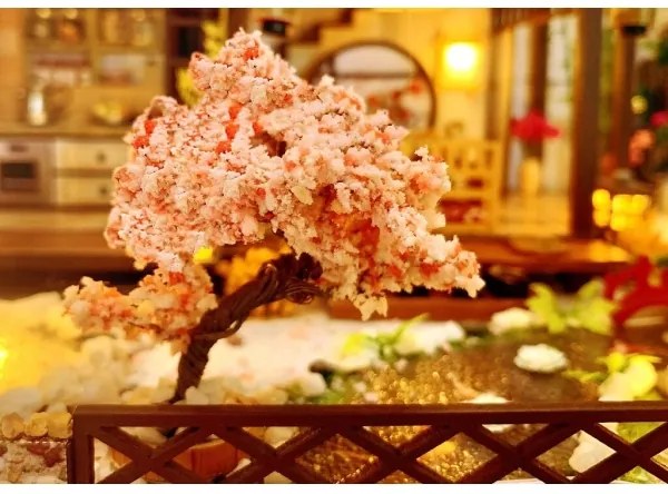 2Kids Toys - Miniatűr Honosná sakurová villa házikó 2xAAA elemmel