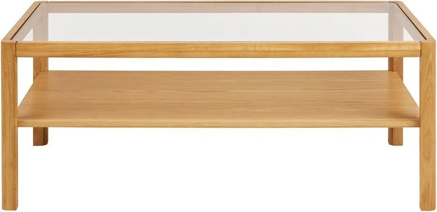 Natúr színű dohányzóasztal üveg asztallappal 60x110 cm Lourmarin – House Nordic