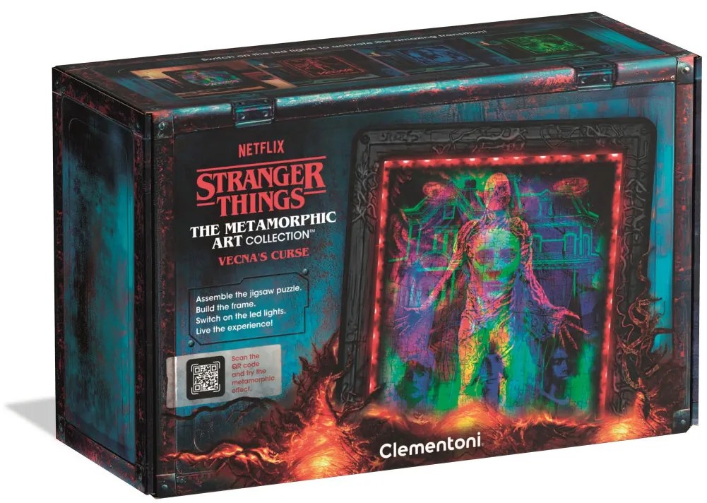 Stranger Things Vecna&#039;s Curse 520 db-os puzzle LED-es keretben Clementoni