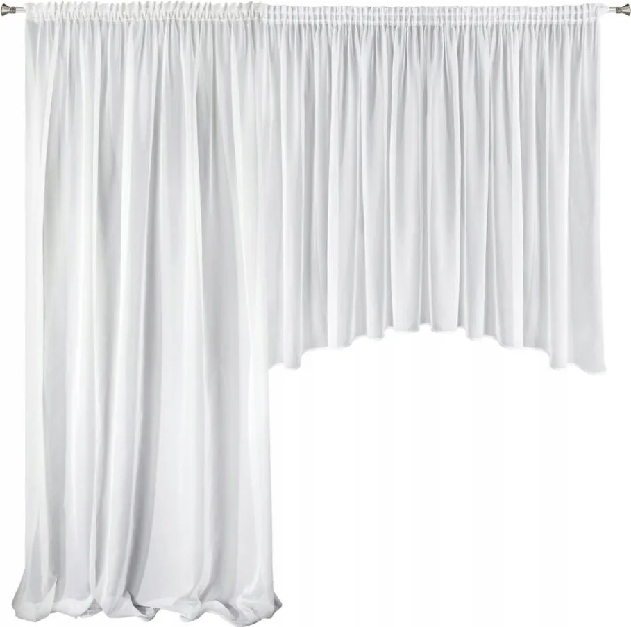 Függöny szett fátyol 400X145,200X245 cm szalag