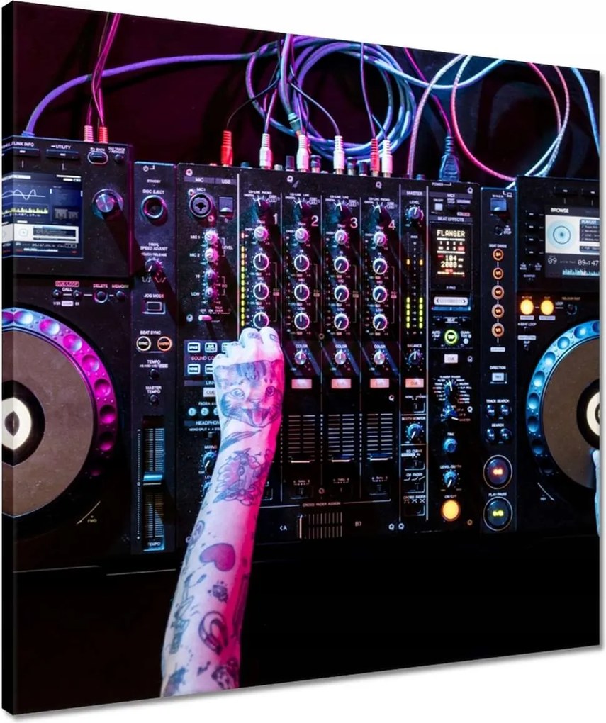 Vászonkép 50x50 Dj zenélő party