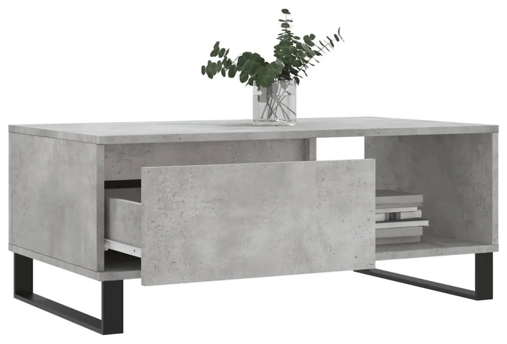 Betonszürke szerelt fa dohányzóasztal 90x50x36,5 cm