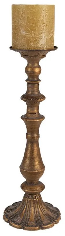 Vintage bronz színű fém gyertyatartó 15x43 cm