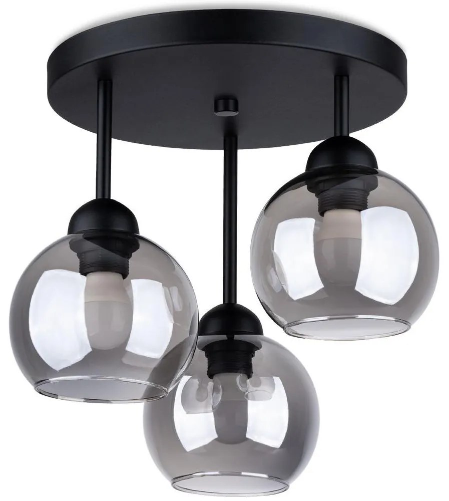 Sollux SL.1140 - Csillár rúdon ALINO 3xE27/60W/230V fekete