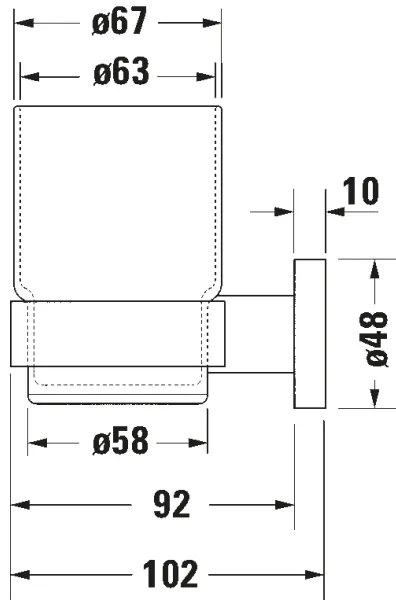 Duravit 99201000 - D-CODE jobb oldali, falra szerelhető fogkefetartó, fényes króm