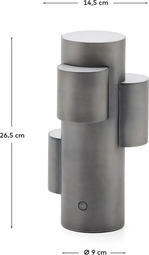 Fekete fém LED dimmelhető asztali lámpa (magasság 26,5 cm) Adrina – Kave Home