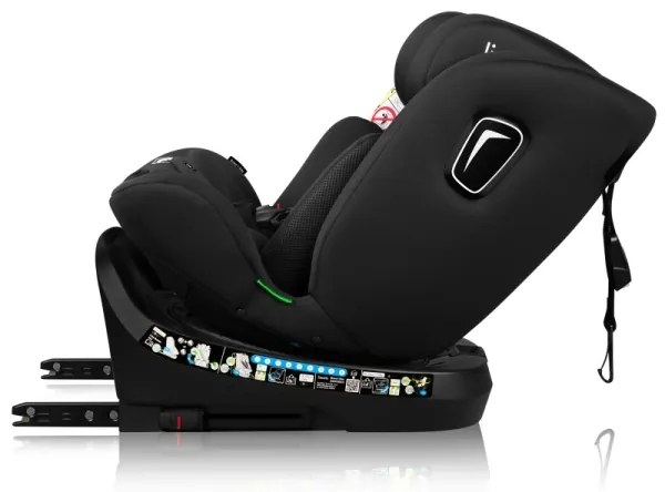 Lionelo - Forgatható autós gyerekülés bázissal BRAVE i-Size 40-150 cm fekete karbon