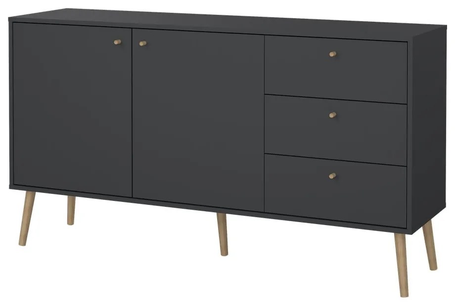 Antracitszürke alacsony komód 149x82 cm Bodo – Tvilum