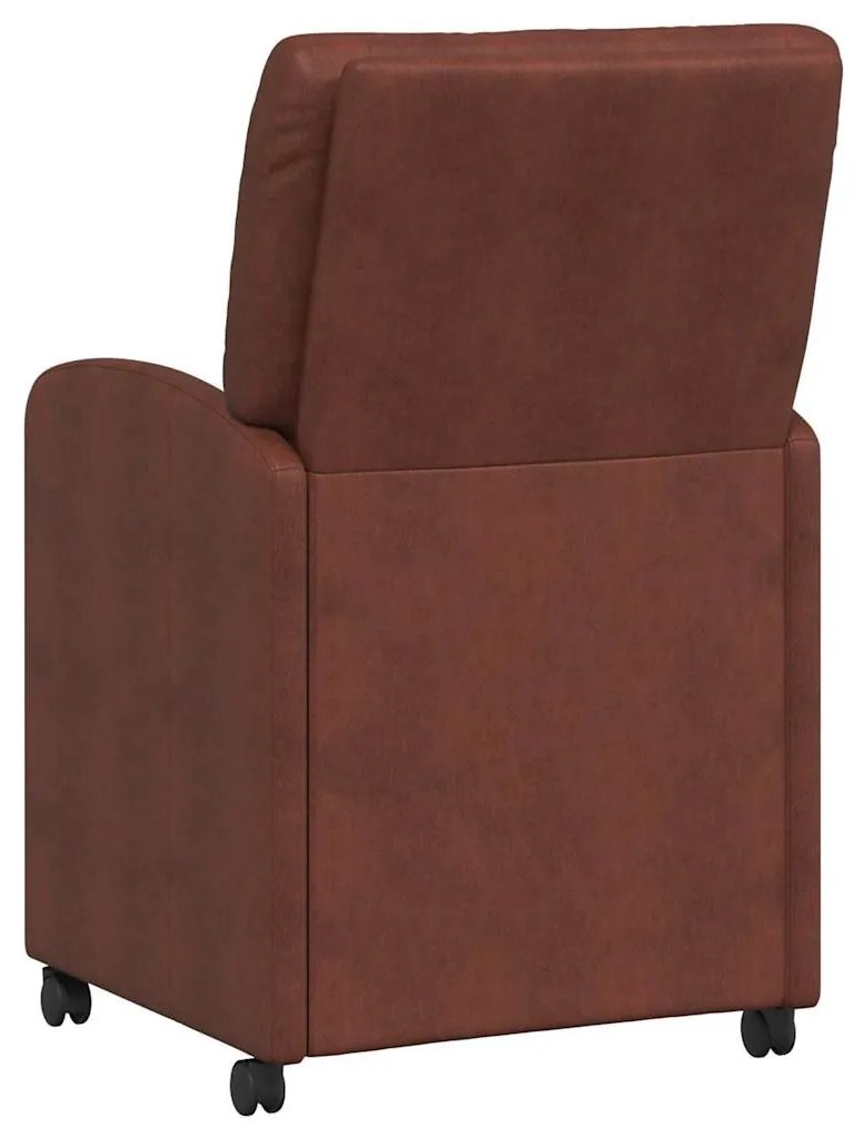 Kerekes Étkező Székek 2 pcs Fényes barna 57 x 67 x 95 cm Műbőr