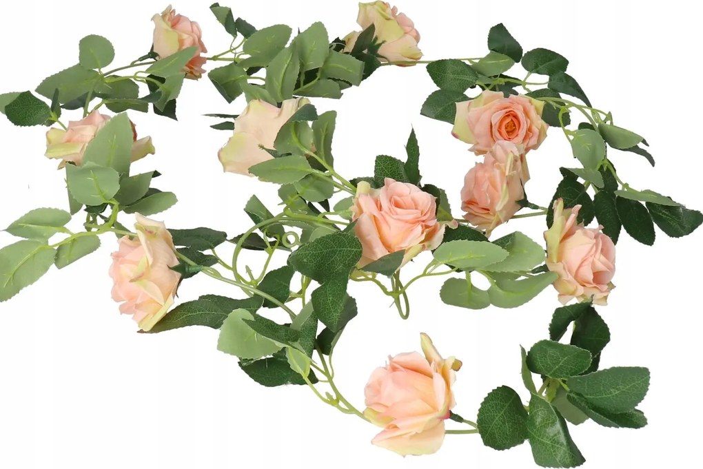 Művirág Növény Girland 220CM Rózsa