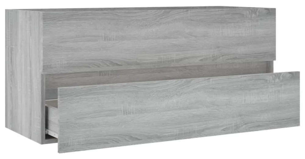 szürke sonoma színű szerelt fa éjjeliszekrény 100x38,5x45 cm