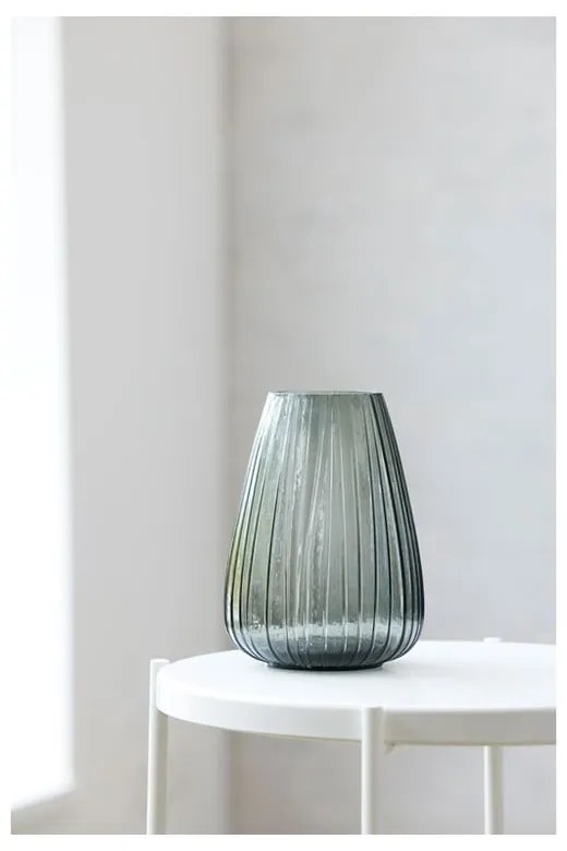 Kusintha szürke üveg váza, magasság 22 cm - Bitz