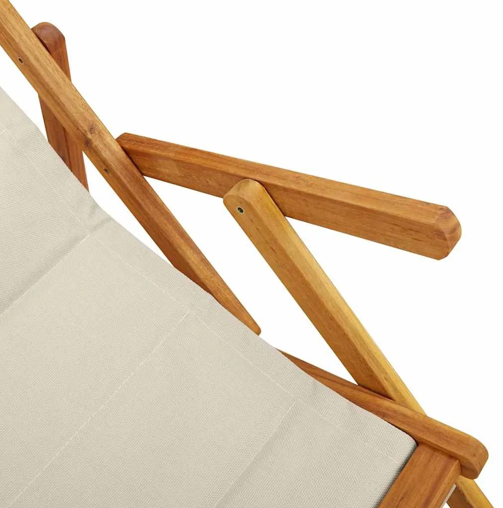 tópszínű akácfa &amp; textilene összecsukható strandszék karfával