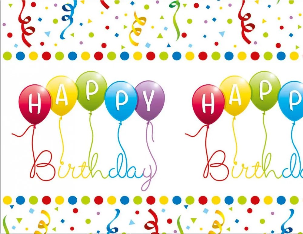 Happy Birthday Streamers asztalterítő 120*180 cm