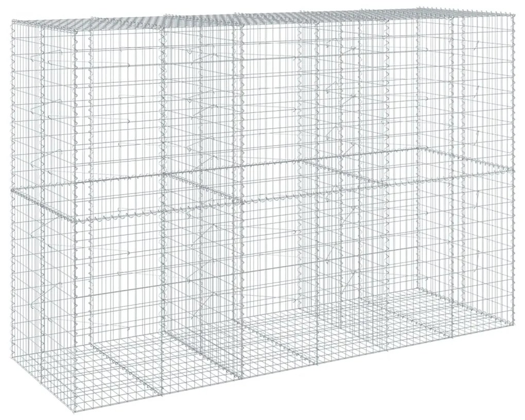 horganyzott vas gabion kosár fedéllel 300 x 100 x 200 cm