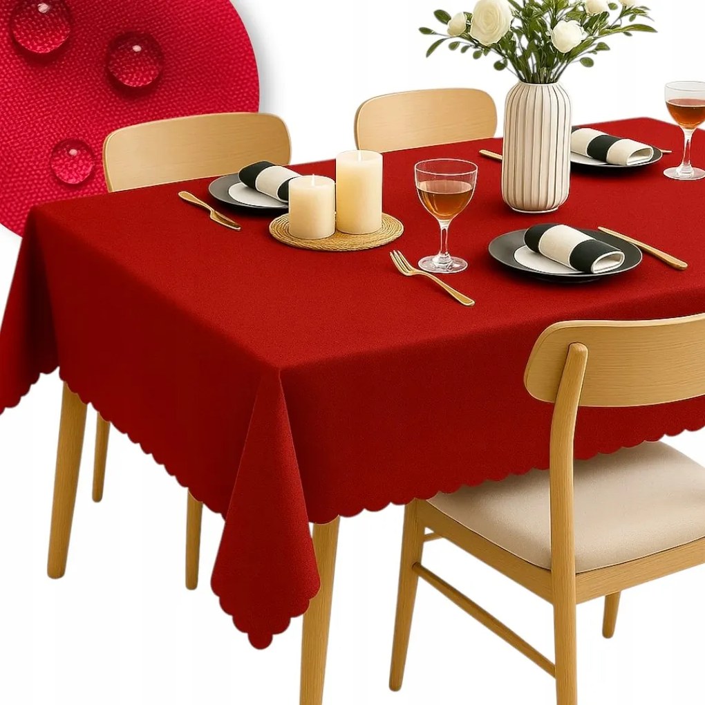 Abrosz Foltálló sima Piros 140x200 karácsonyi asztalra