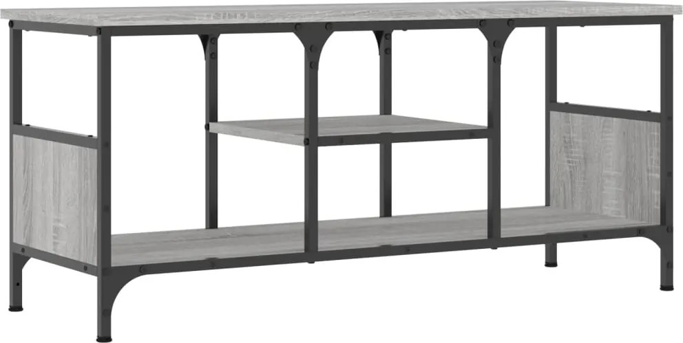 vidaXL szürke sonoma színű szerelt fa és vas TV-szekrény 100x35x45 cm