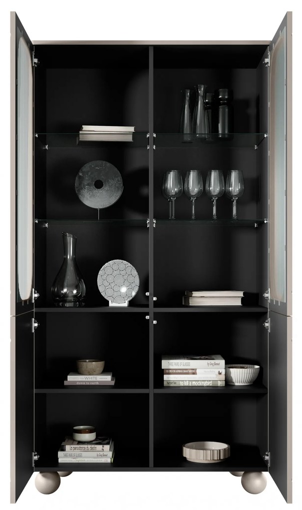 Sonatia II kétajtós vitrin 100 cm - kasmír