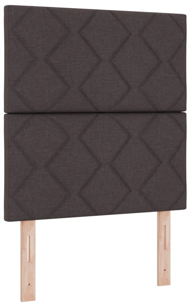 Box Spring Ágy Matraccal és Pad Sötétbarna 80x200 cm Szövet