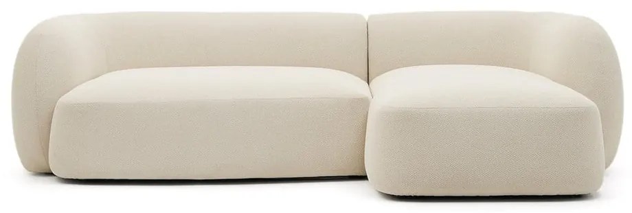 Krémszínű zsenília sarokkanapé (jobb oldali-heverő résszel) Martina – Kave Home