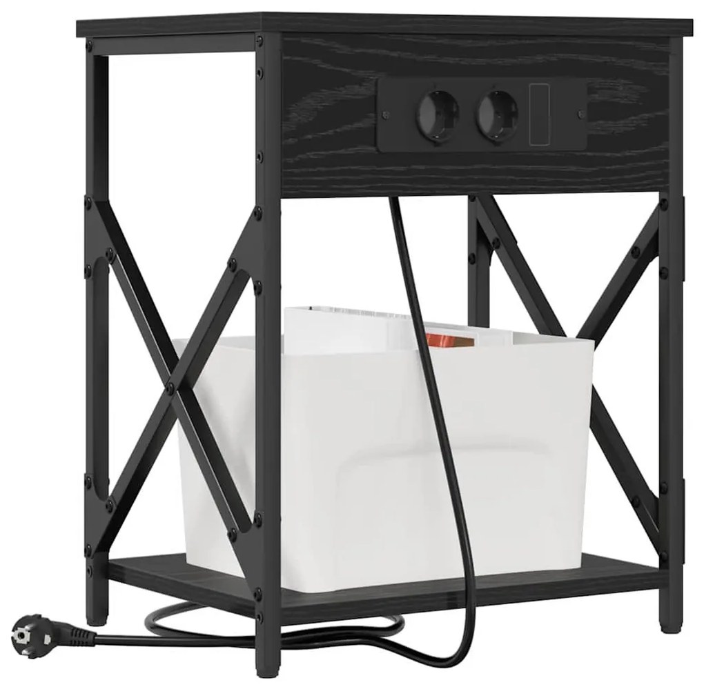Éjjeliszekrény 2 pcs Musta tammi 41 x 31 x 51 cm Faanyag