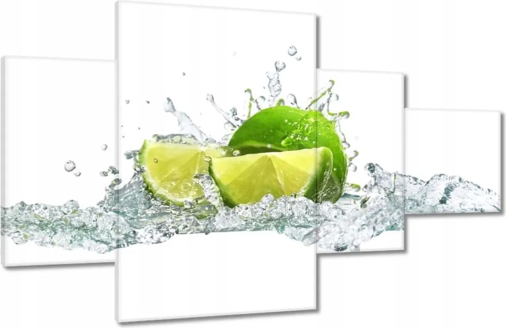 Vászonkép 130x80 Lime fröccsenő víz