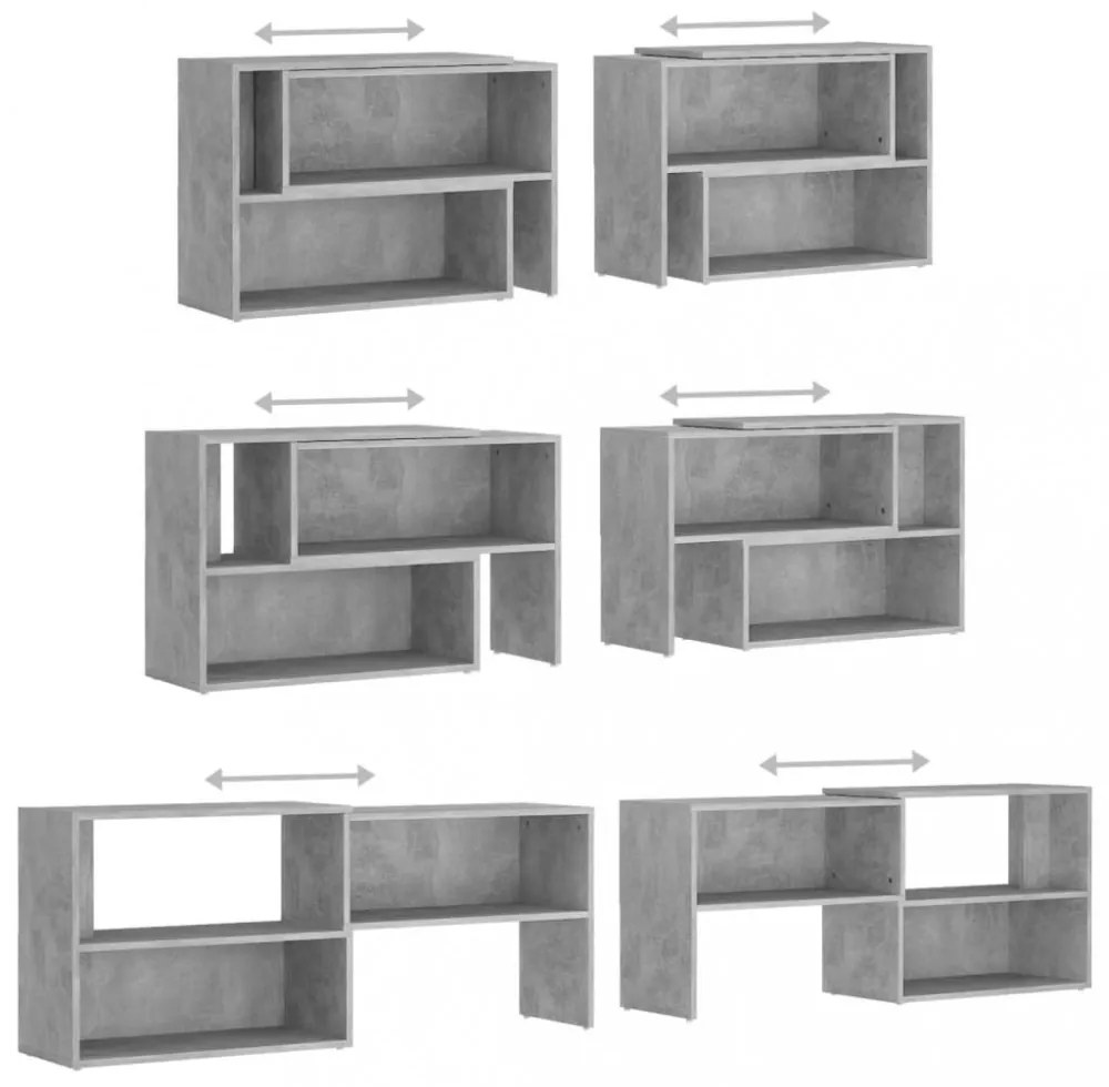 betonszürke szerelt fa TV-szekrény 149 x 30 x 52 cm