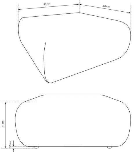 PRATO puff 88x88 cm, bézs