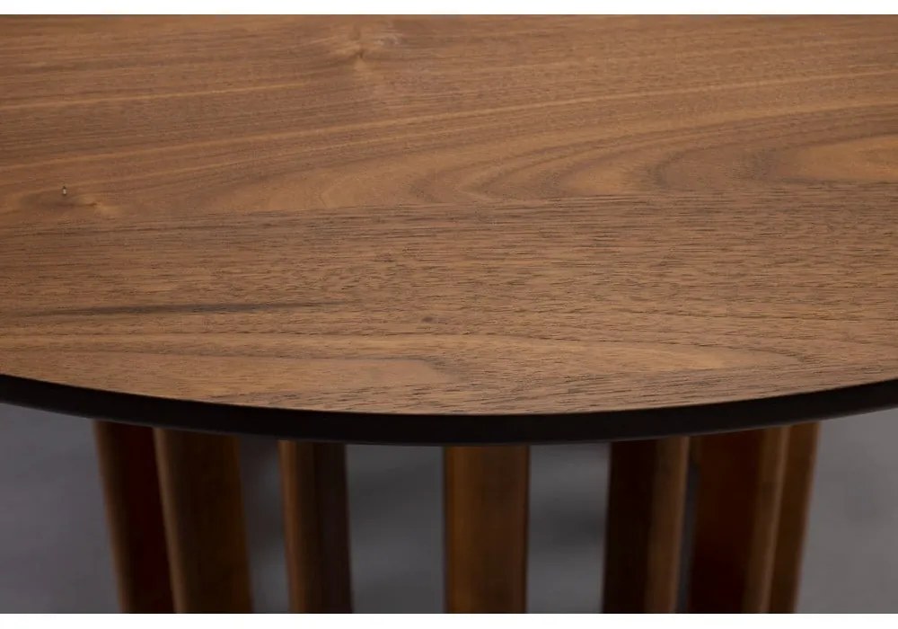Kerek étkezőasztal diófa dekoros asztallappal ø 120 cm Barlet – Dutchbone