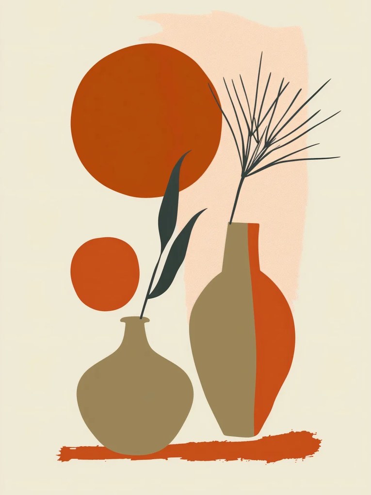 Poszter 30x40cm Vázák pirosban