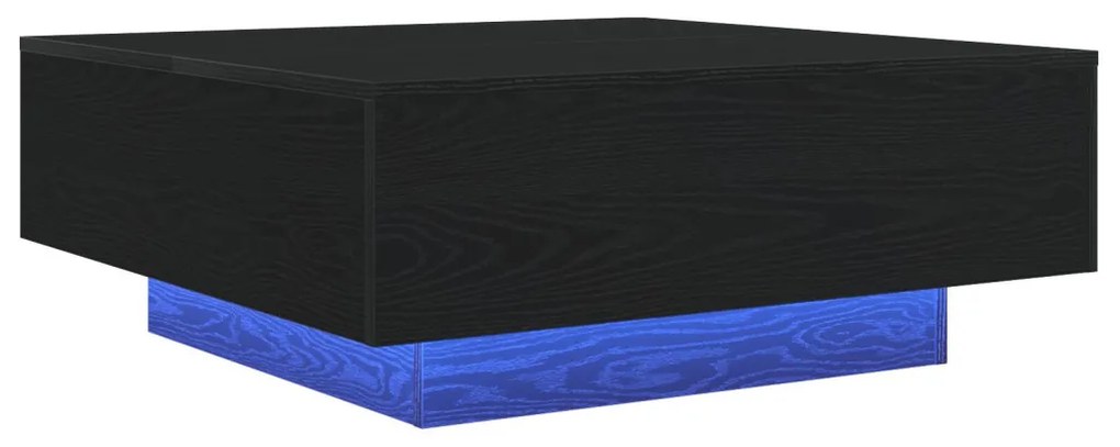 Dohányzóasztal LED világítással fekete tölgy 80x80x31 cm