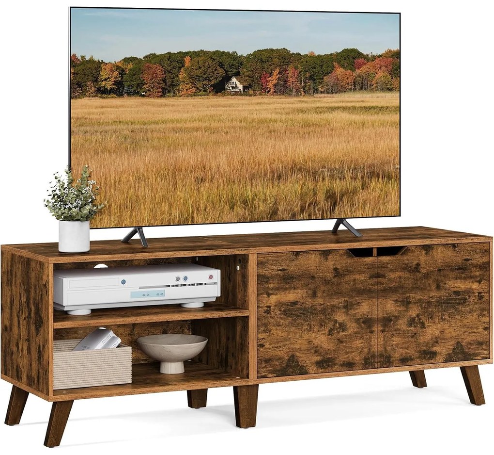 Tv szekrény, 2 ajtós tv állvány, 140x40x50 cm