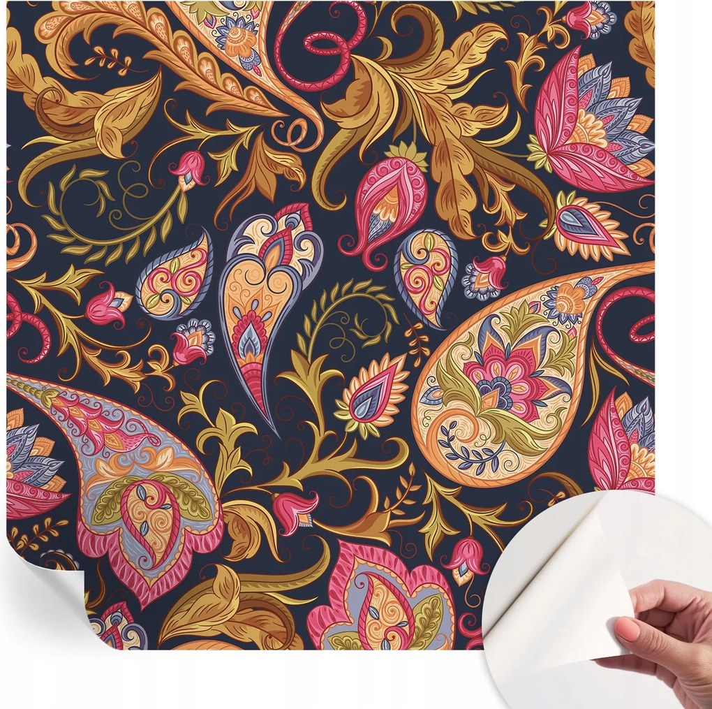 Öntapadós fotótapéta Falra 3D Loft Színes paisley 250x250 cm