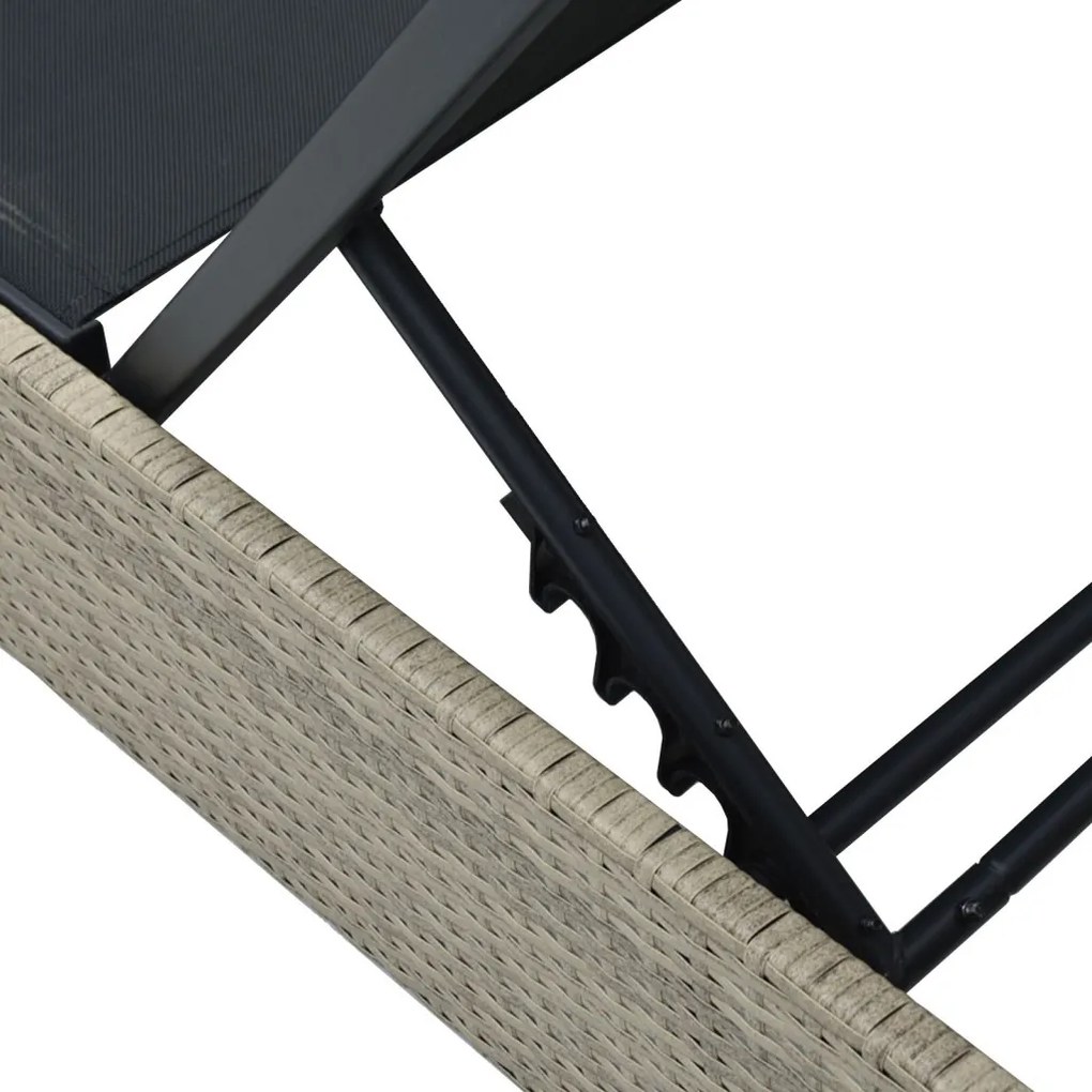 Napozóágy Bézs 60x200x27 cm Polyrattan