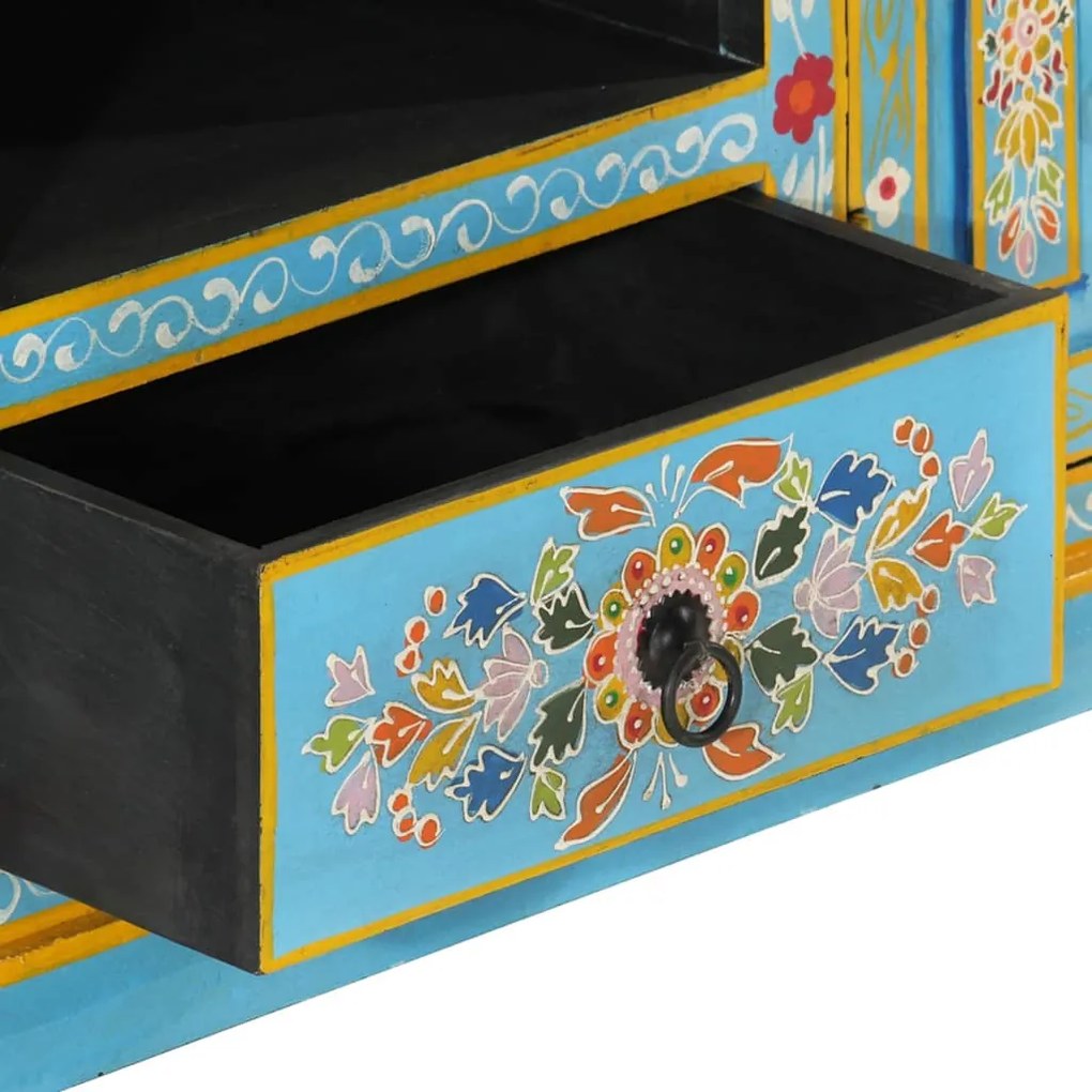 kék tömör mangófa TV-szekrény 110 x 30 x 40 cm