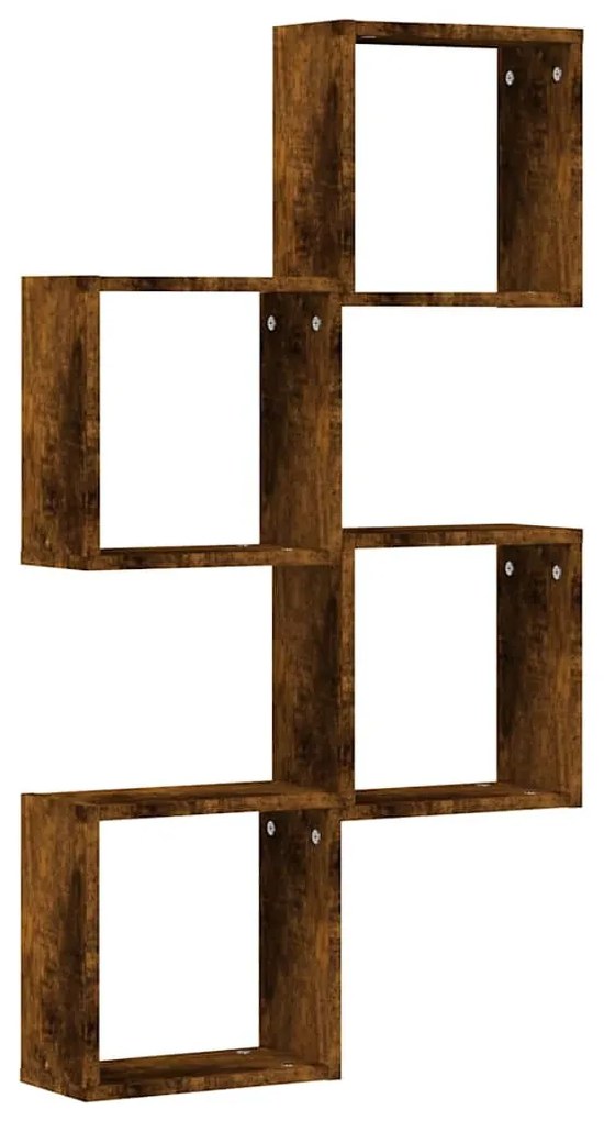 4 db füstös tölgy színű fali kockapolc 30 x 15 x 30 cm