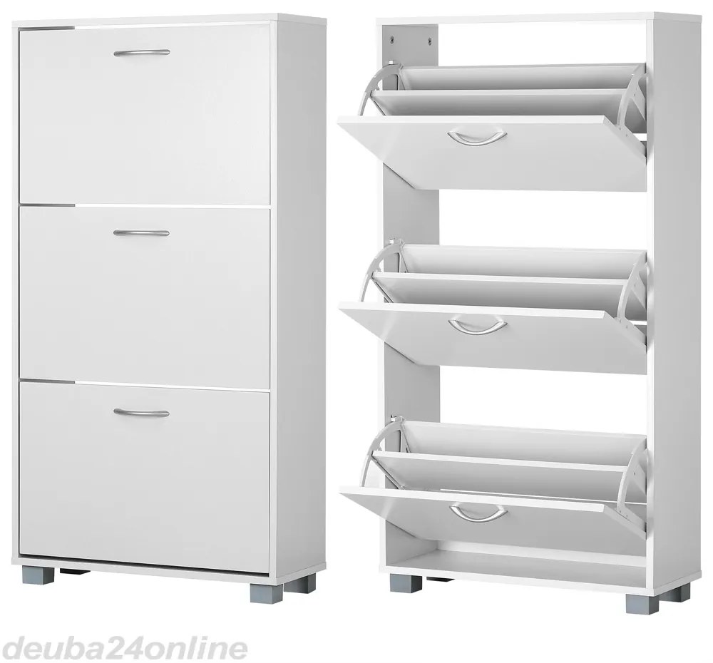 Casaria® Cipősszekrény 115x60x24 cm - fehér