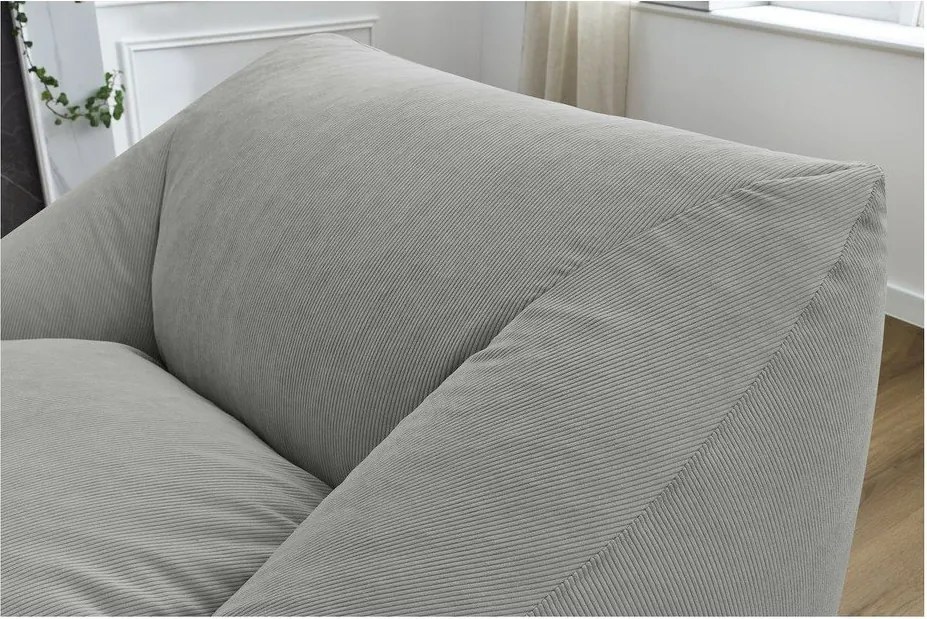 Világosszürke kordbársony babzsákfotel Lilibet – Bobochic Paris