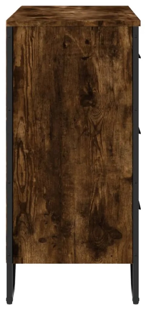 füstös tölgy színű szerelt fa komód 91 x 35,5 x 74,5 cm