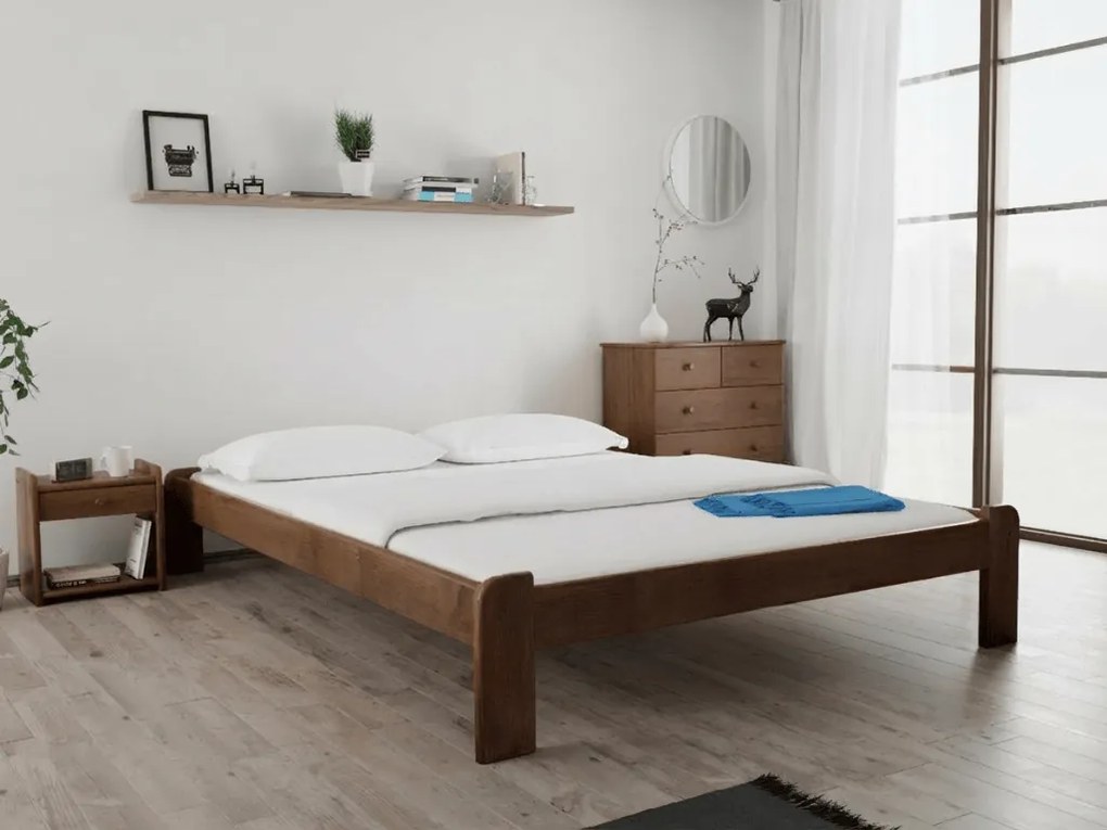 ADA ágy 160 x 200 cm, tölgyfa Ágyrács: Léces ágyrács, Matrac: Deluxe 10 cm matrac