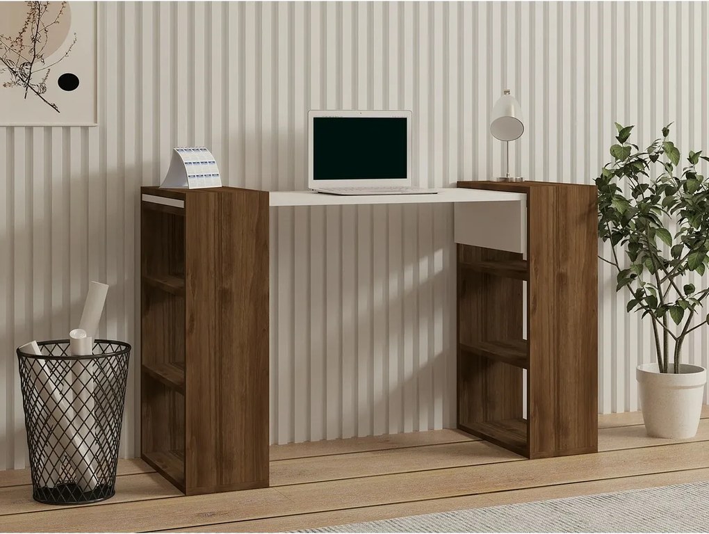 Handy Walnut and White íróasztal