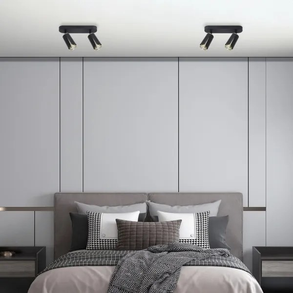 Spotlámpa FLOWER 2xGU10/8W/230V fekete