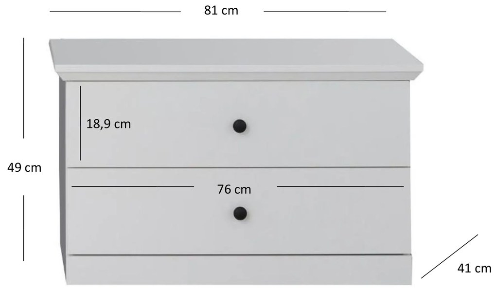 Komód Brendon 2S (fehér). 1052790
